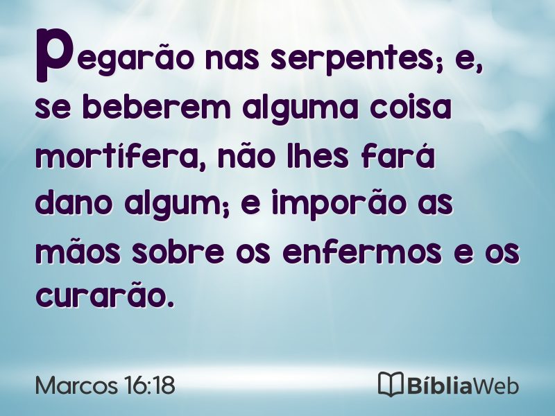 Marcos 16:18 em imagem para compartilhar