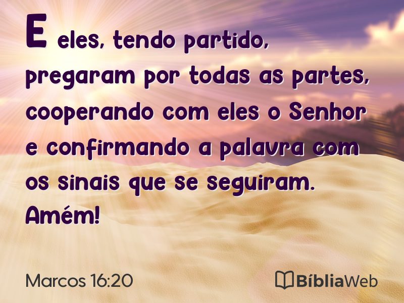 Marcos 16:20 em imagem para compartilhar