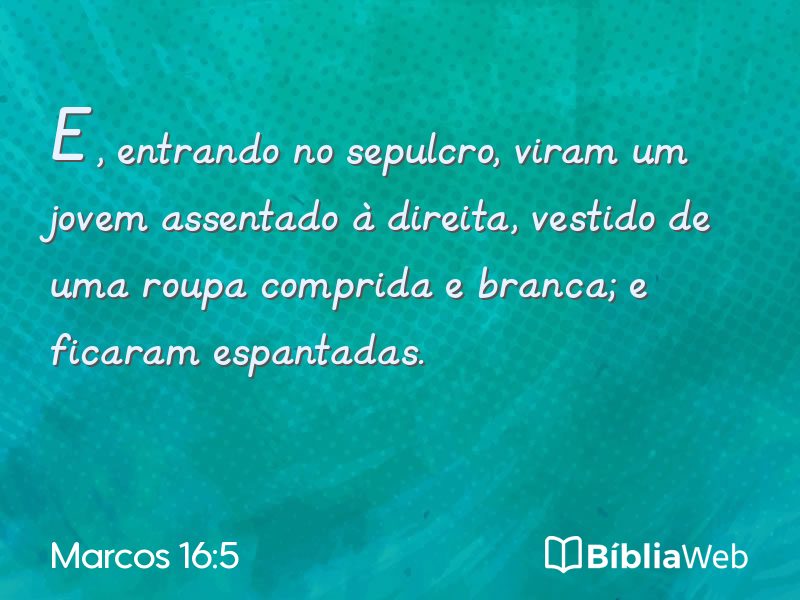 Marcos 16:5 em imagem para compartilhar