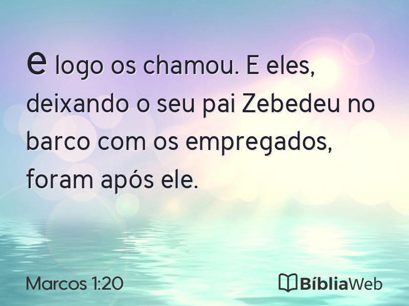 Marcos 1:20 em imagem para compartilhar