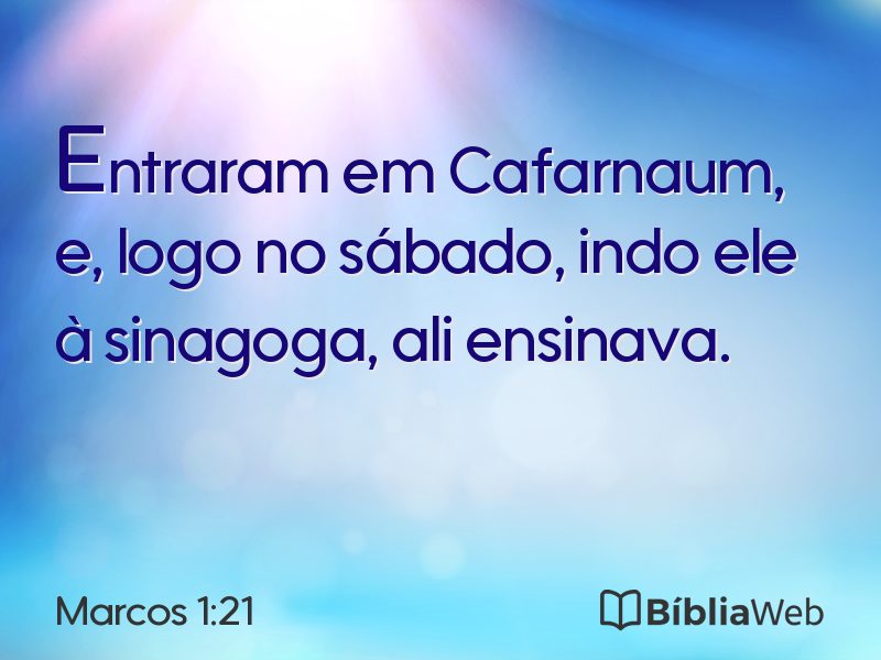 Marcos 1:21 em imagem para compartilhar