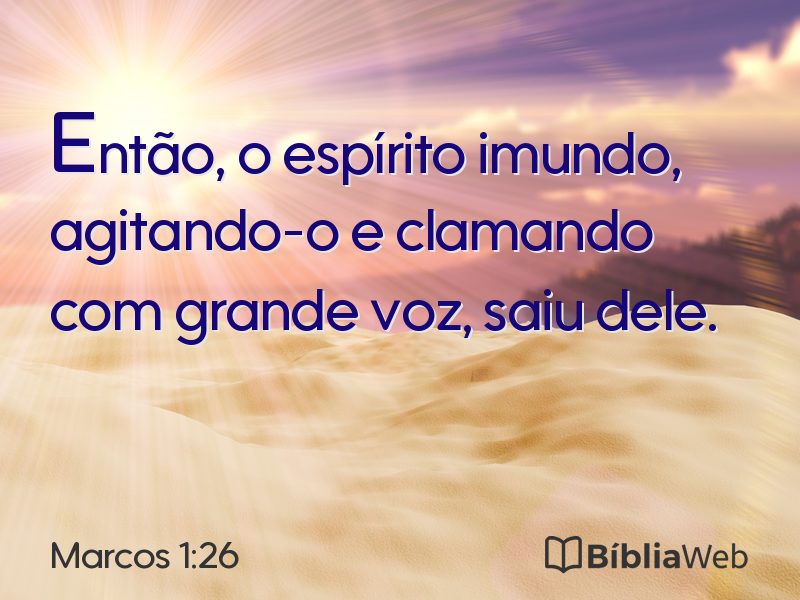 Marcos 1:26 em imagem para compartilhar