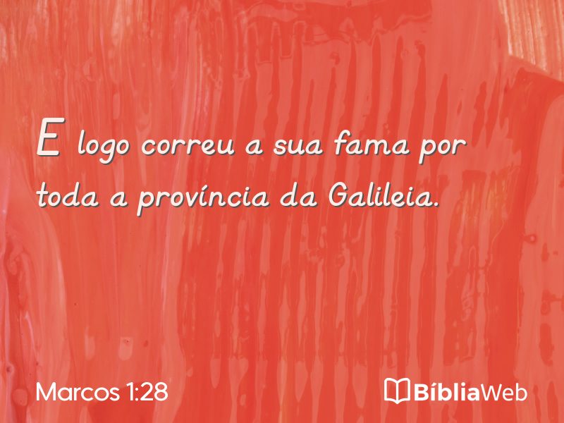 Marcos 1:28 em imagem para compartilhar
