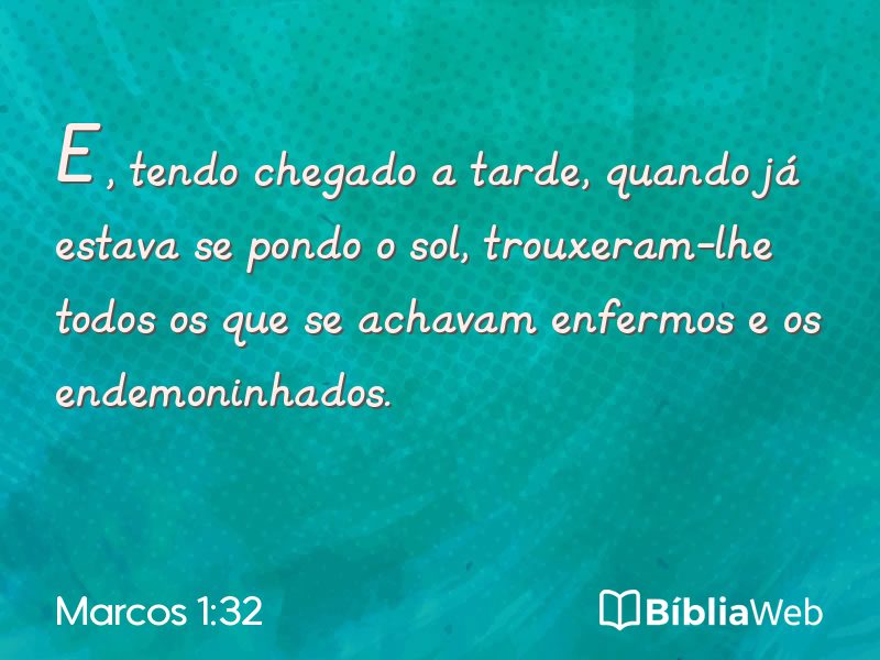 Marcos 1:32 em imagem para compartilhar