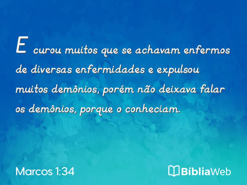 Marcos 1:34 em imagem para compartilhar
