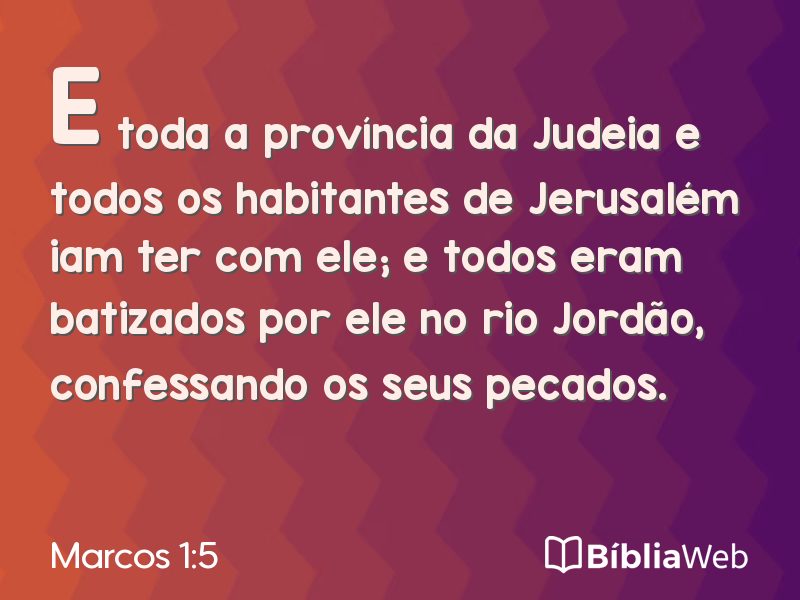 Marcos 1:5 em imagem para compartilhar