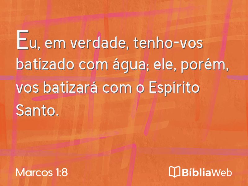 Marcos 1:8 em imagem para compartilhar