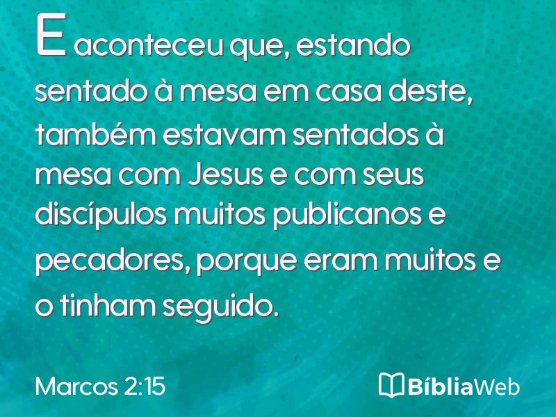 Marcos 2:15 em imagem para compartilhar