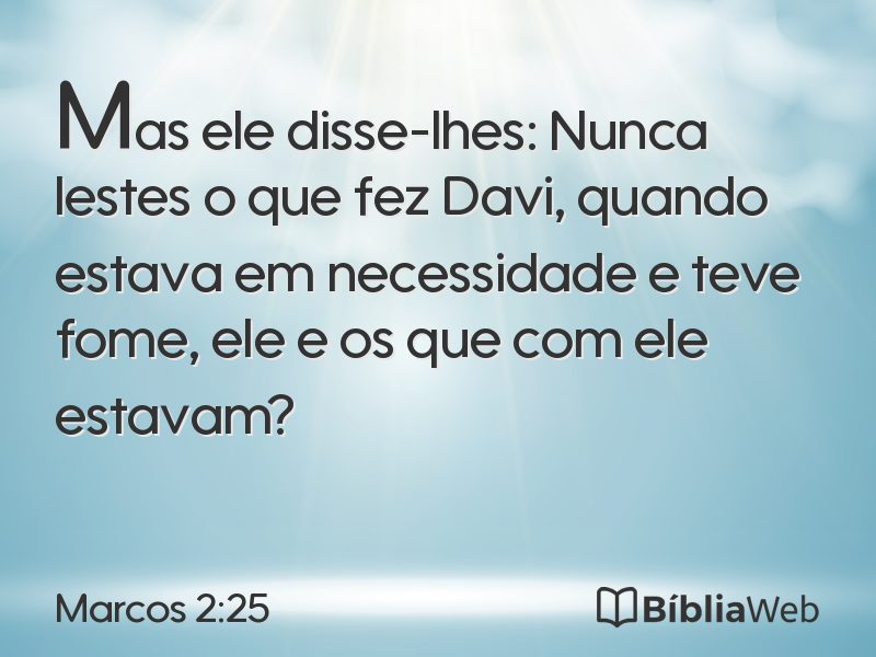 Marcos 2:25 em imagem para compartilhar
