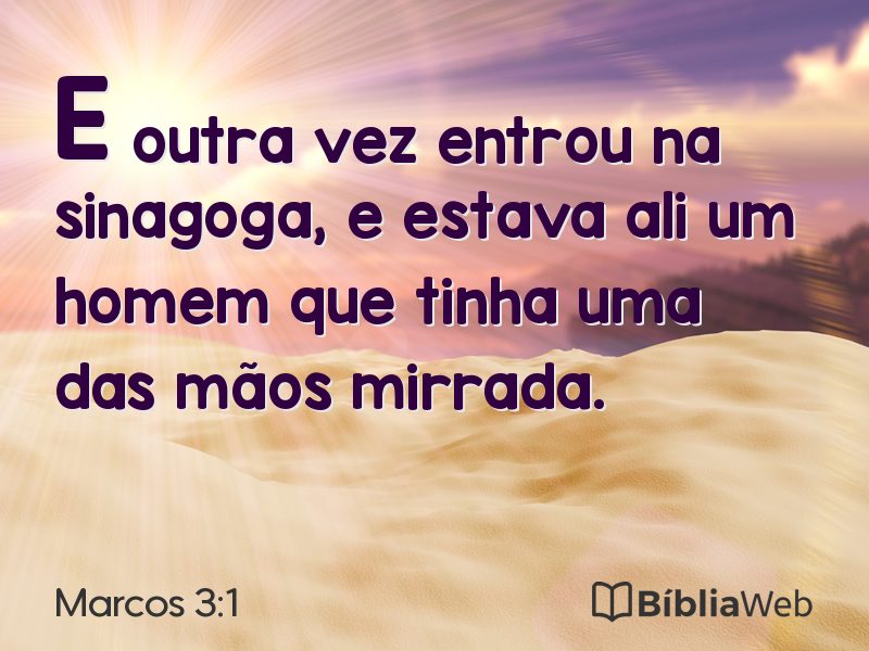 Marcos 3:1 em imagem para compartilhar