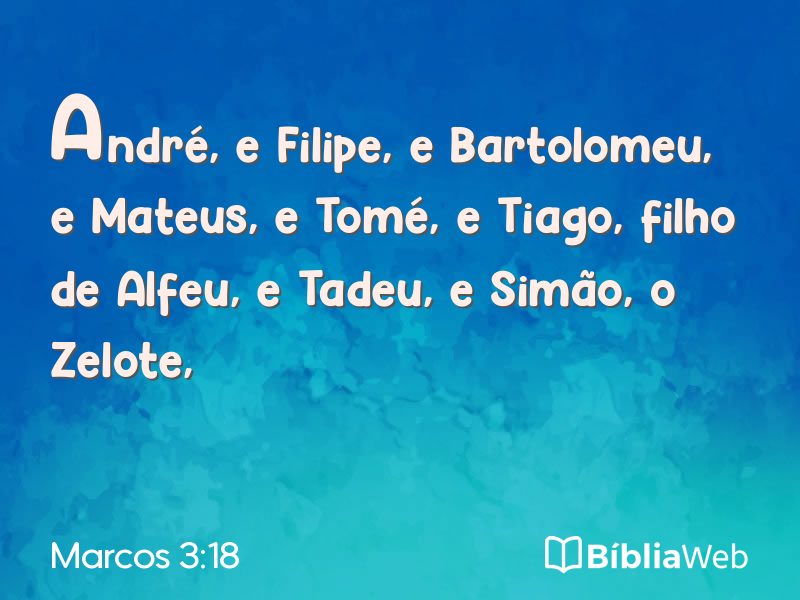 Marcos 3:18 em imagem para compartilhar