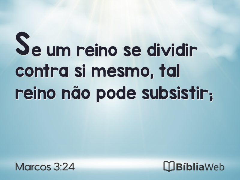 Marcos 3:24 em imagem para compartilhar