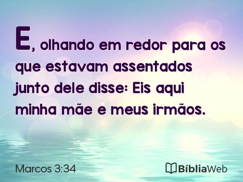 Marcos 3:34 em imagem para compartilhar