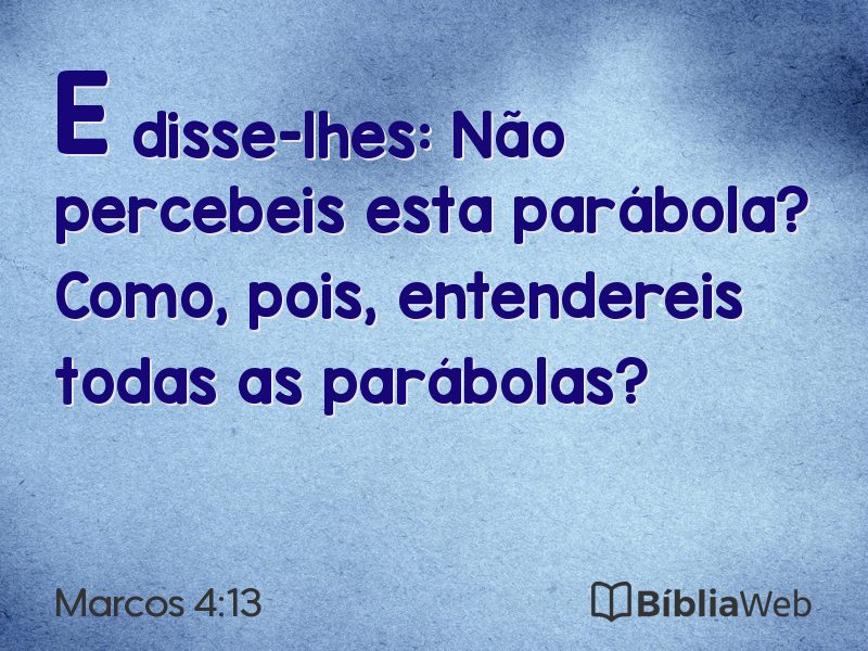 Marcos 4:13 em imagem para compartilhar