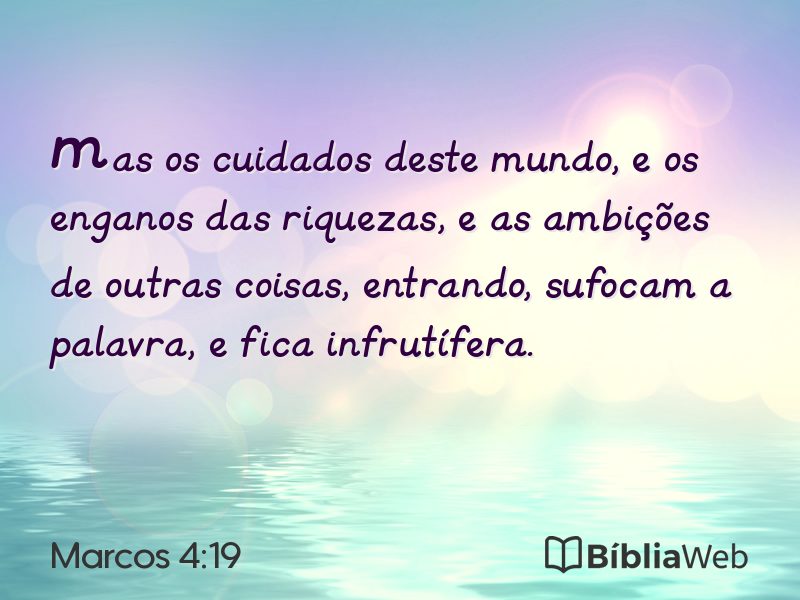Marcos 4:19 em imagem para compartilhar