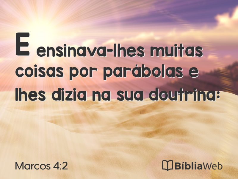 Marcos 4:2 em imagem para compartilhar