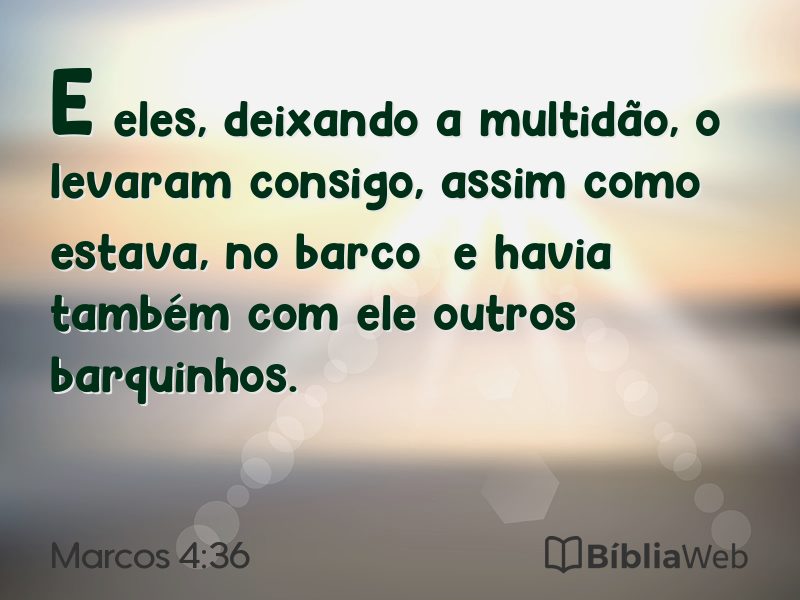 Marcos 4:36 em imagem para compartilhar