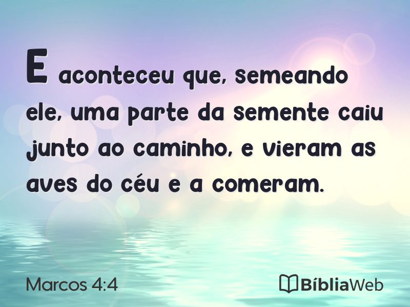 Marcos 4:4 em imagem para compartilhar