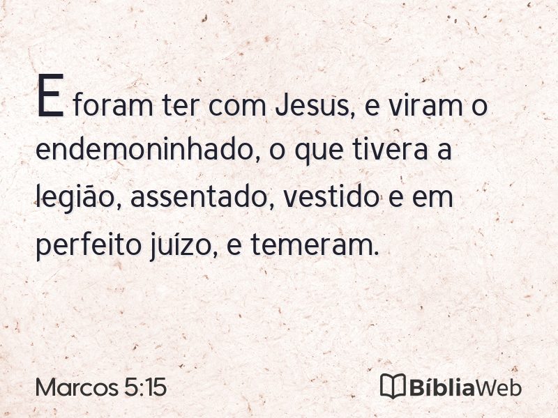 Marcos 5:15 em imagem para compartilhar