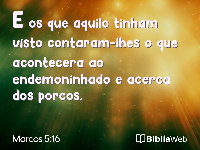 Marcos 5:16 em imagem para compartilhar