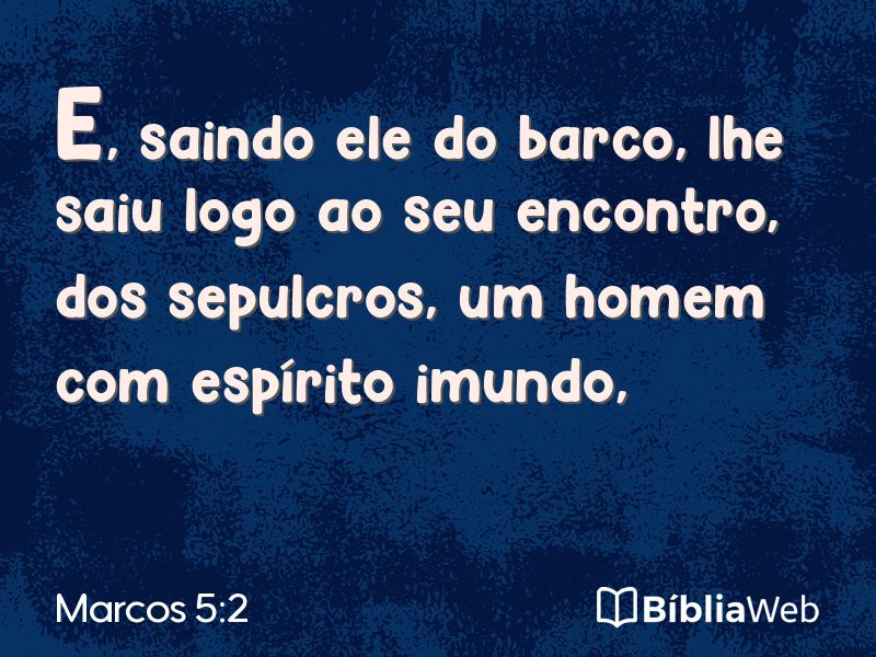 Marcos 5:2 em imagem para compartilhar
