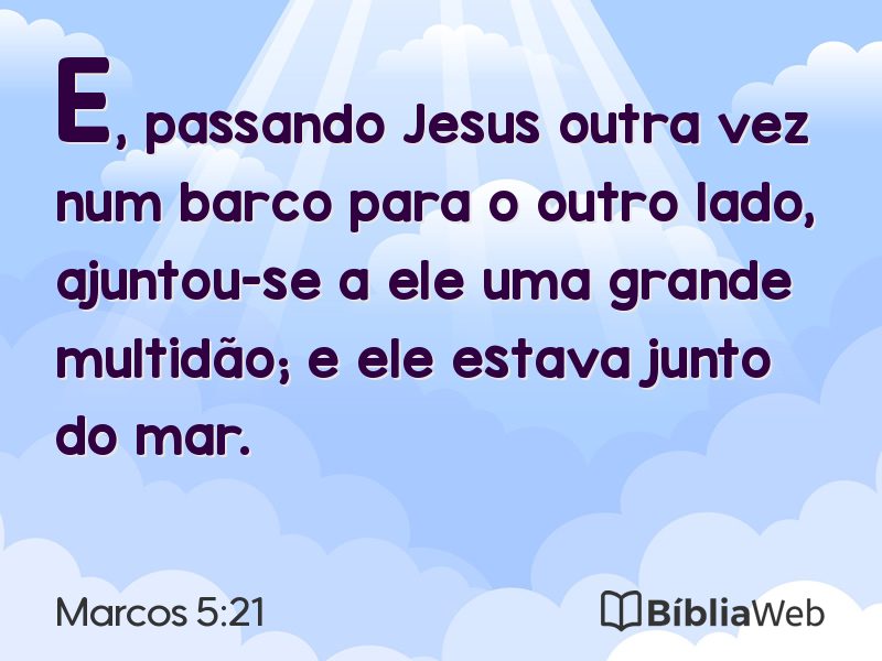 Marcos 5:21 em imagem para compartilhar