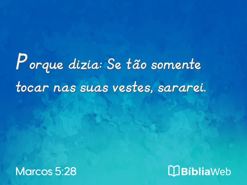 Marcos 5:28 em imagem para compartilhar
