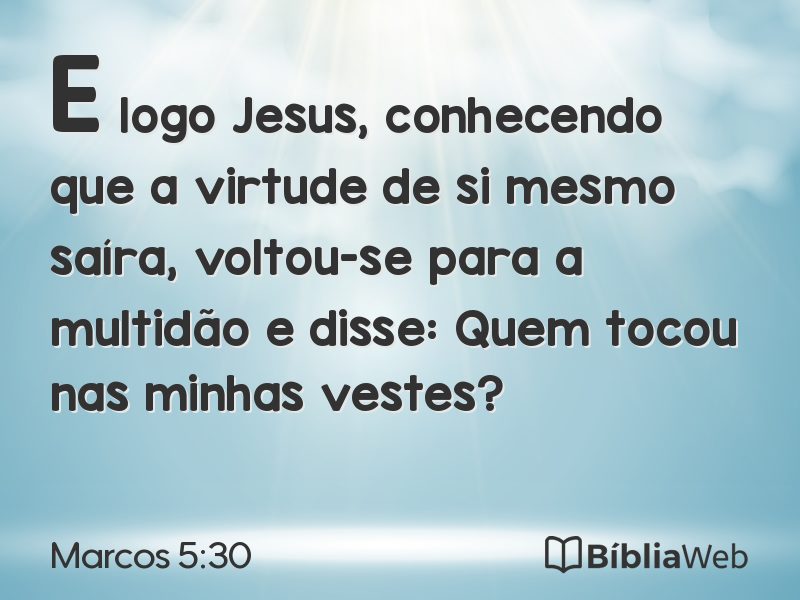 Marcos 5:30 em imagem para compartilhar