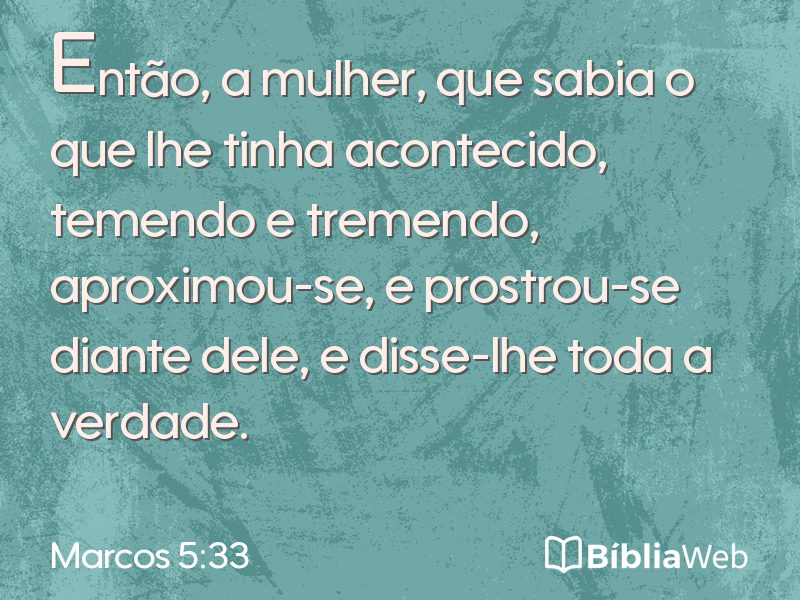 Marcos 5:33 em imagem para compartilhar