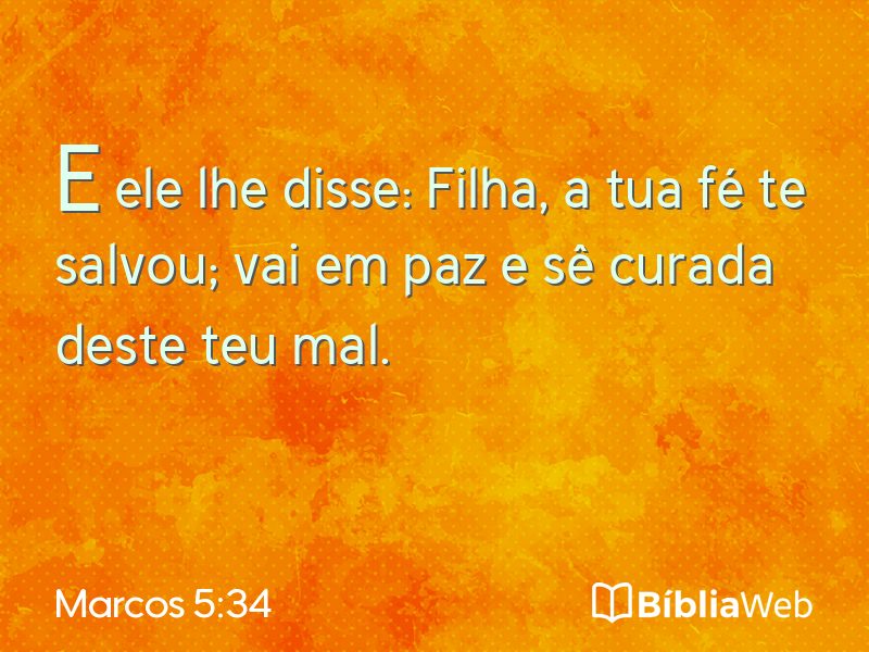 Marcos 5:34 em imagem para compartilhar