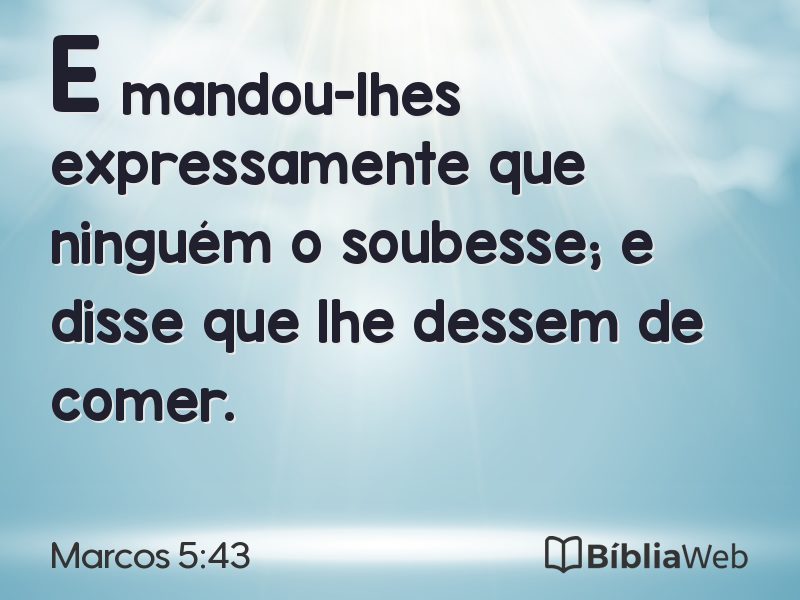 Marcos 5:43 em imagem para compartilhar
