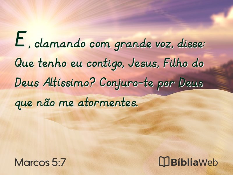Marcos 5:7 em imagem para compartilhar
