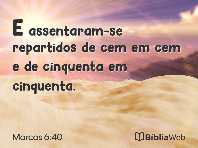 Marcos 6:40 em imagem para compartilhar