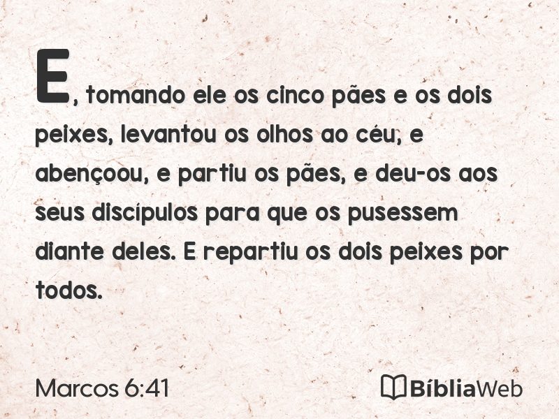 Marcos 6:41 em imagem para compartilhar