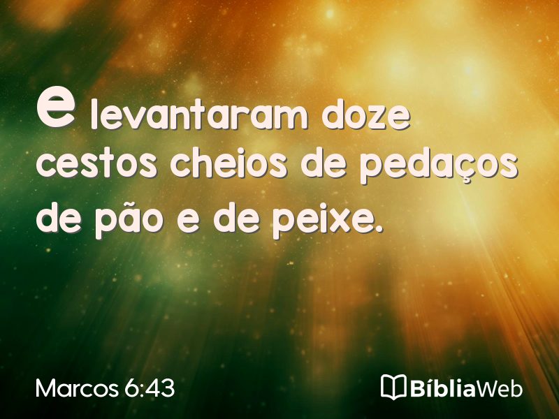 Marcos 6:43 em imagem para compartilhar