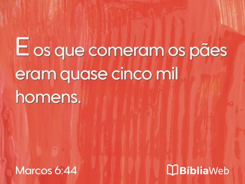 Marcos 6:44 em imagem para compartilhar