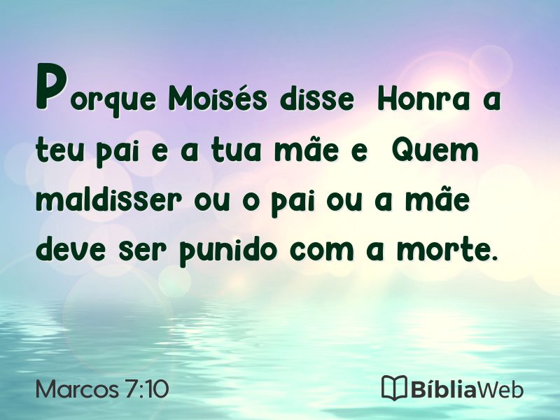 Marcos 7:10 em imagem para compartilhar