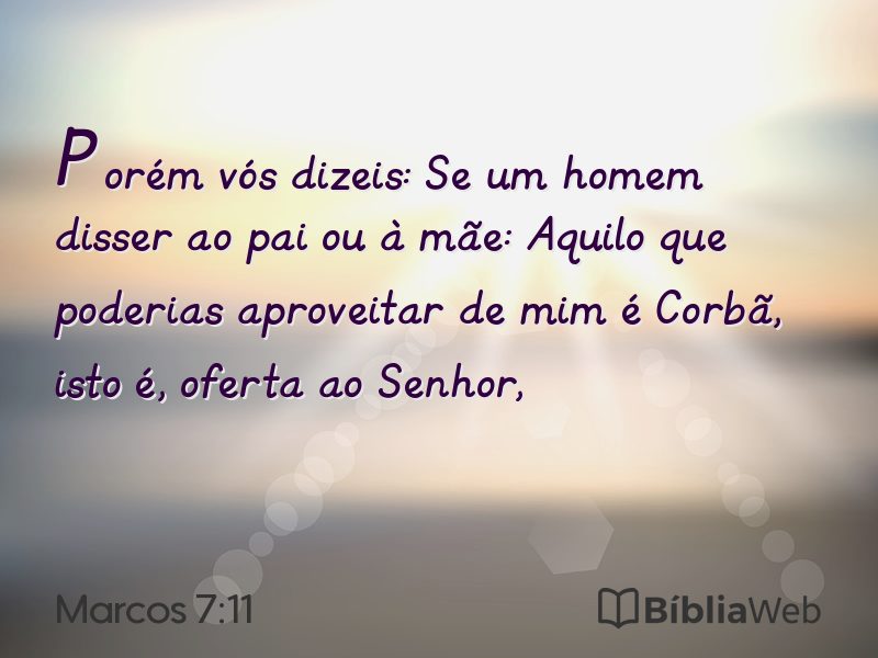 Marcos 7:11 em imagem para compartilhar