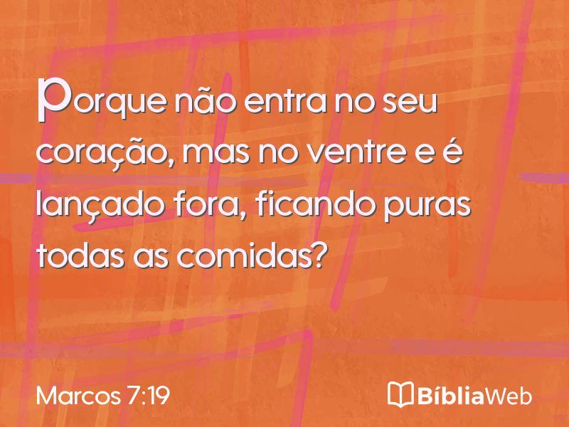 Marcos 7:19 em imagem para compartilhar