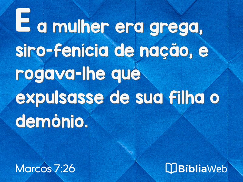 Marcos 7:26 em imagem para compartilhar