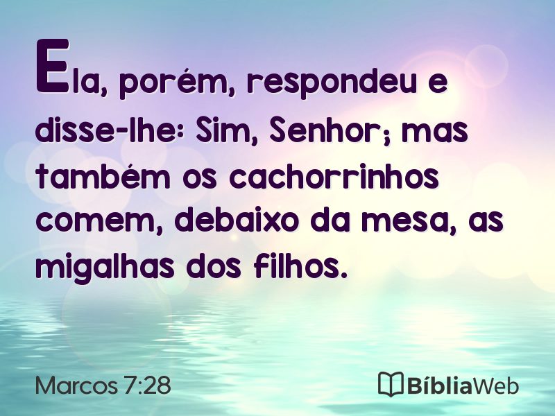 Marcos 7:28 em imagem para compartilhar