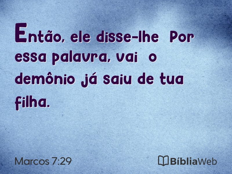 Marcos 7:29 em imagem para compartilhar
