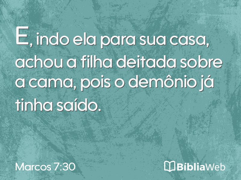 Marcos 7:30 em imagem para compartilhar