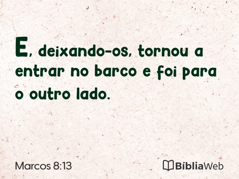 Marcos 8:13 em imagem para compartilhar