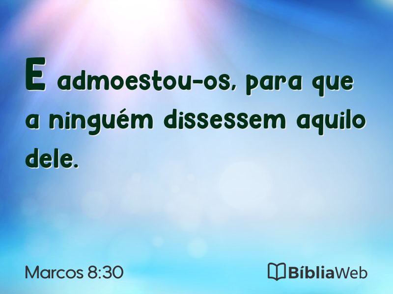Marcos 8:30 em imagem para compartilhar