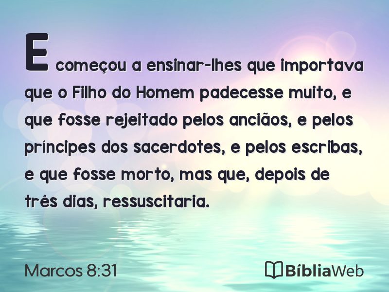 Marcos 8:31 em imagem para compartilhar