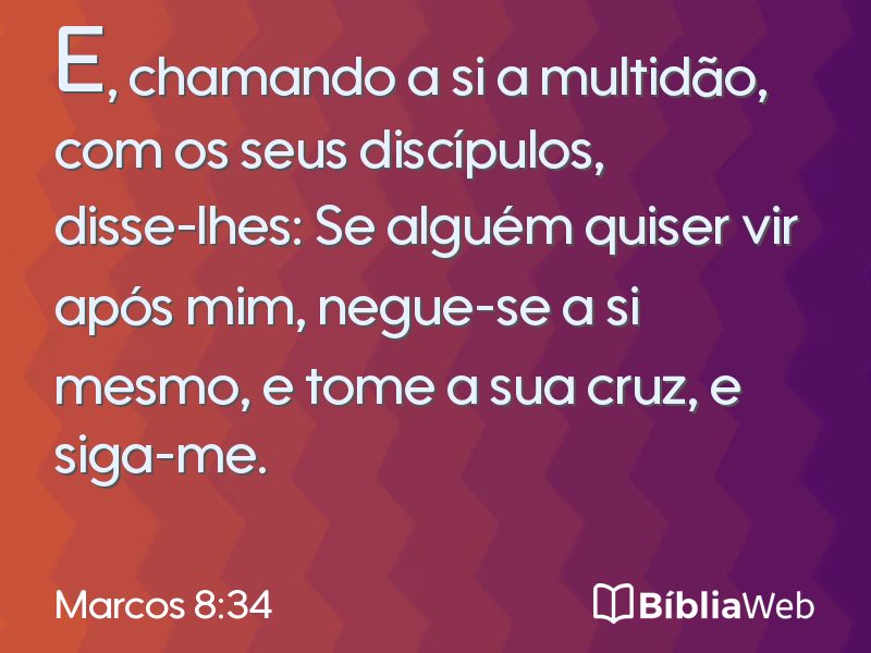 Marcos 8:34 em imagem para compartilhar