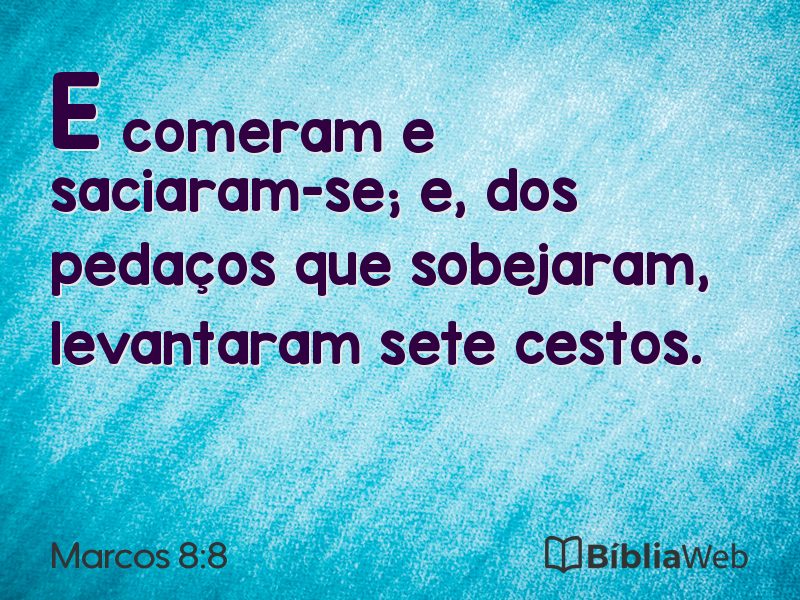 Marcos 8:8 em imagem para compartilhar