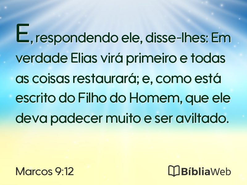Marcos 9:12 em imagem para compartilhar