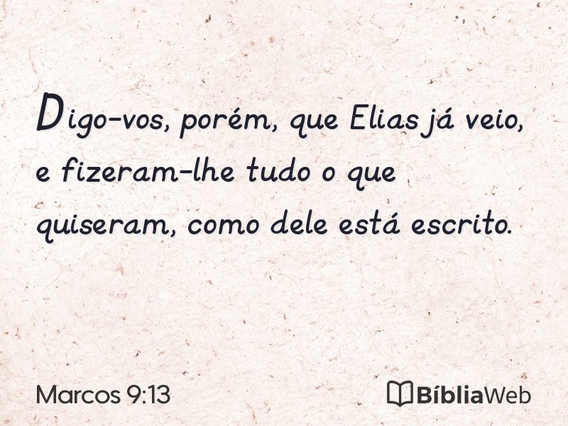 Marcos 9:13 em imagem para compartilhar